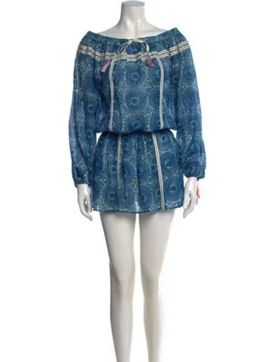 Pre-owned Lemlem Printed Mini Dress In Blue