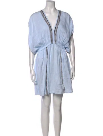 Pre-owned Lemlem Printed Mini Dress In Blue