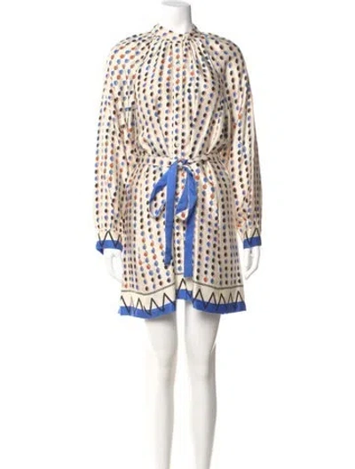 Pre-owned Lemlem Printed Mini Dress In Neutral