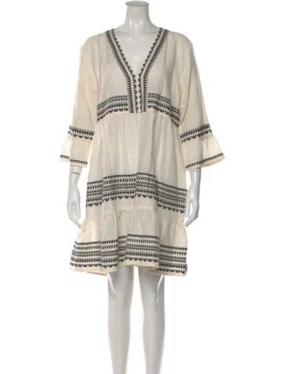 Pre-owned Lemlem Printed Mini Dress In Neutral