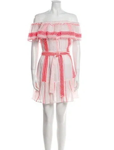 Pre-owned Lemlem Printed Mini Dress In White