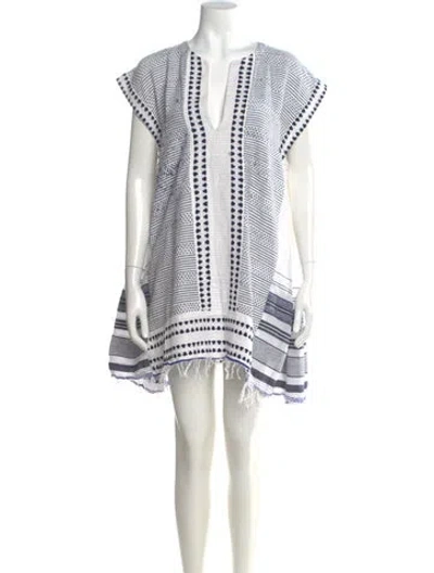 Pre-owned Lemlem Printed Mini Dress In White