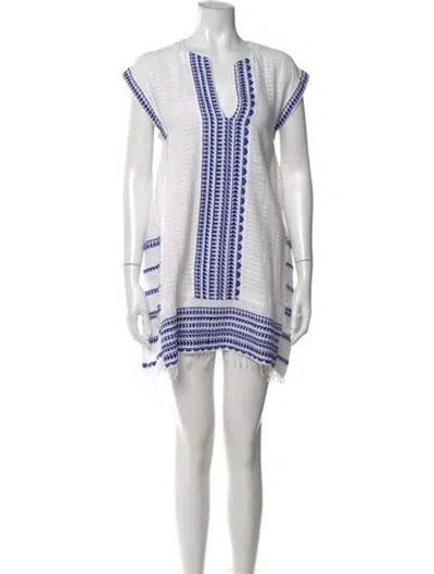 Pre-owned Lemlem Printed Mini Dress In White