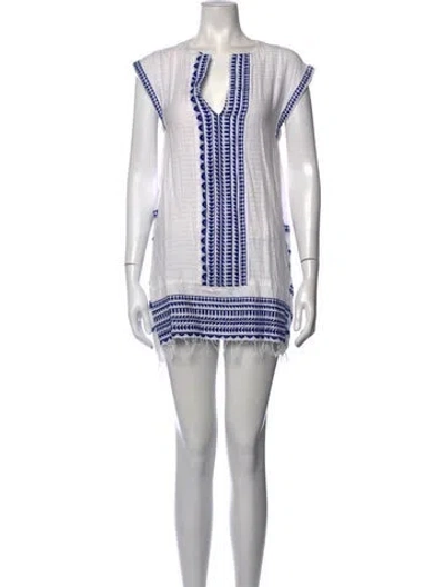 Pre-owned Lemlem Printed Mini Dress In White