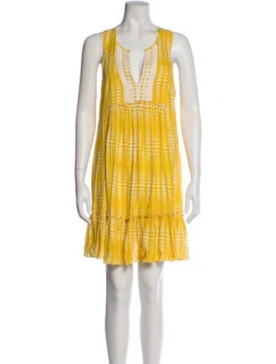 Pre-owned Lemlem Printed Mini Dress In Yellow