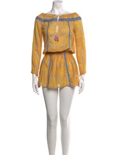 Pre-owned Lemlem Printed Mini Dress In Yellow
