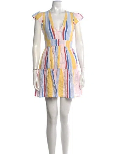 Pre-owned Lemlem Printed Mini Dress In Yellow