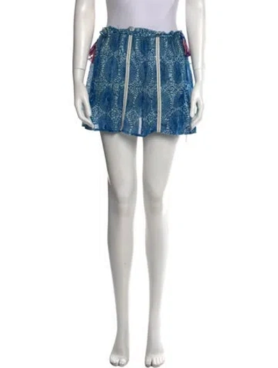 Pre-owned Lemlem Printed Mini Skirt In Blue