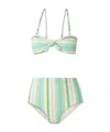 Lemlem Printed Ribbed Recycled Bikini In Multi
