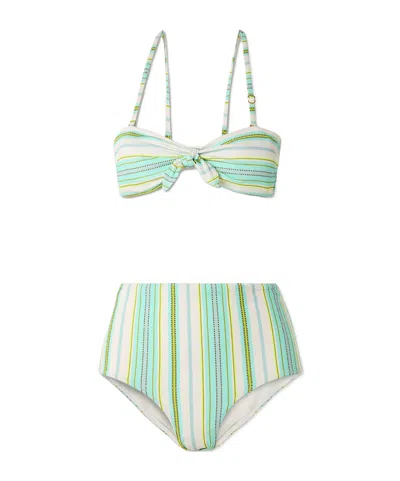 Lemlem Printed Ribbed Recycled Bikini In Multi