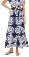 Lemlem Sanaa Belted Printed Linen Maxi Skirt
