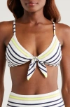 Lemlem Sara Tie Front Bikini Top In Bahar Cream
