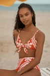 Lemlem Sara Tie Front Bikini Top In Red