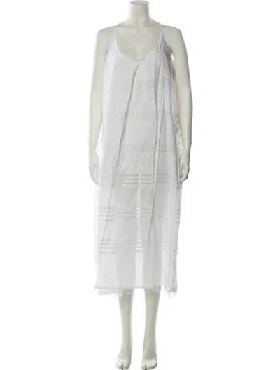 Pre-owned Lemlem Scoop Neck Long Dress W/ Tags In White