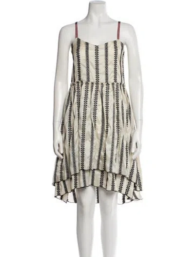 Pre-owned Lemlem Silk Knee-length Dress In White