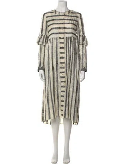 Pre-owned Lemlem Silk Long Dress In Neutral