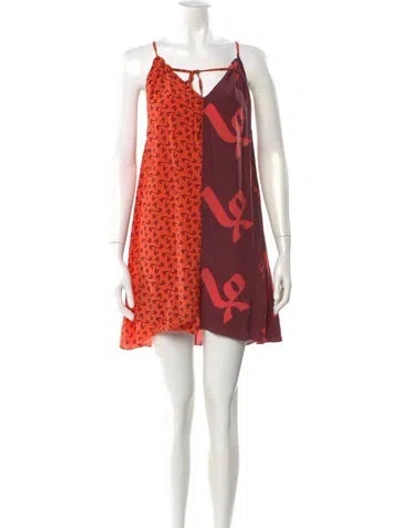 Pre-owned Lemlem Silk Mini Dress In Red