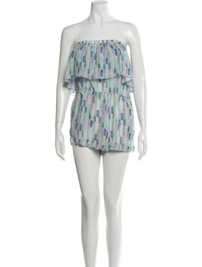 Pre-owned Lemlem Silk Striped Romper In Pink