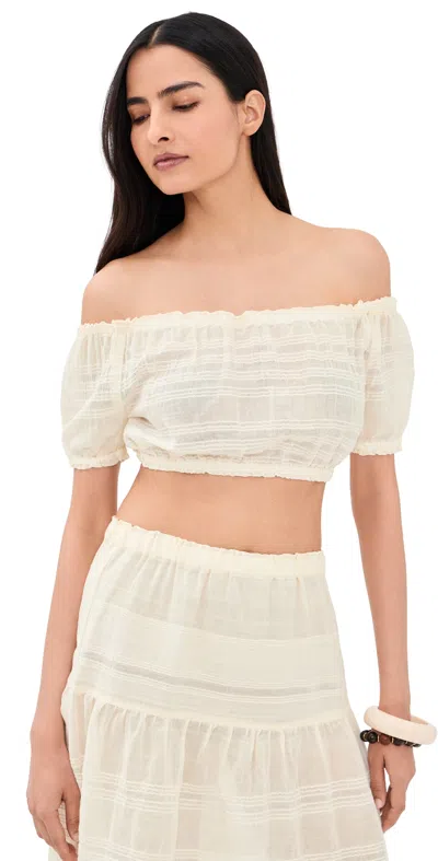 Lemlem Sosi Pouf Top Lacee Cream In Gray