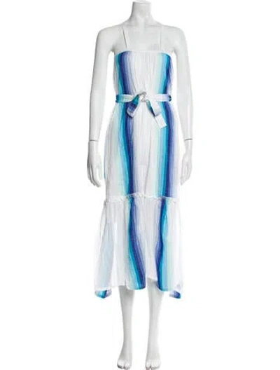 Pre-owned Lemlem Square Neckline Long Dress W/ Tags In Multi