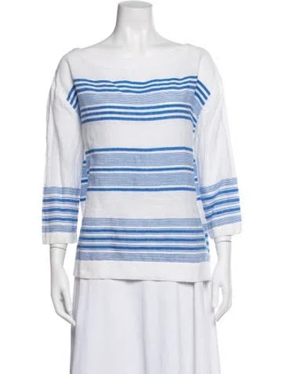 Pre-owned Lemlem Striped Bateau Neckline Top In Multi