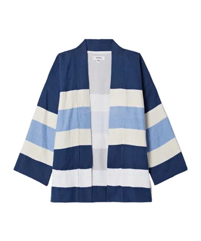 Lemlem Terara Striped Cotton Jacket In Blue