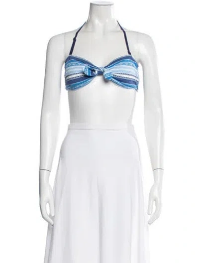 Pre-owned Lemlem Striped Halterneck Crop Top W/ Tags In White