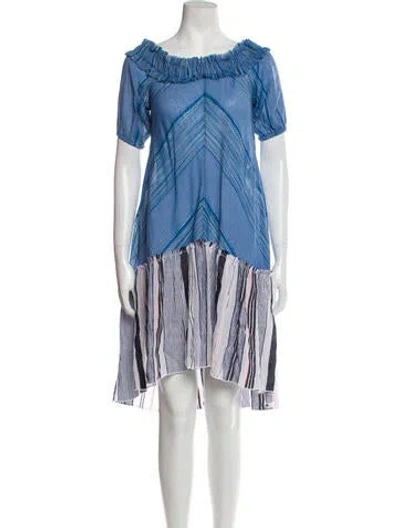 Pre-owned Lemlem Striped Knee-length Dress In Blue