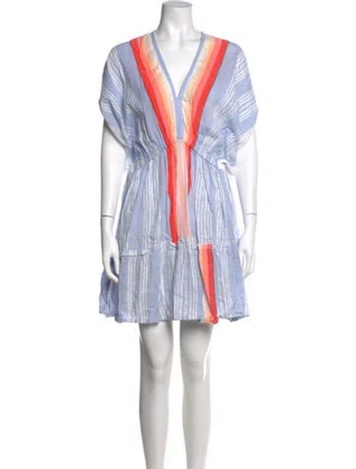 Pre-owned Lemlem Striped Knee-length Dress In Blue