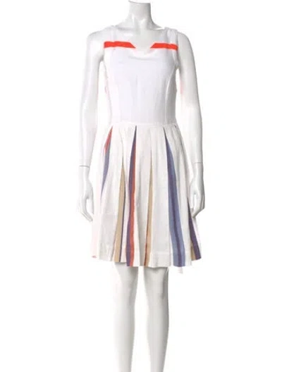 Pre-owned Lemlem Striped Knee-length Dress In White