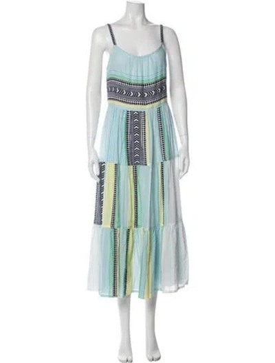 Pre-owned Lemlem Striped Long Dress In Blue