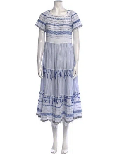 Pre-owned Lemlem Striped Long Dress In Blue