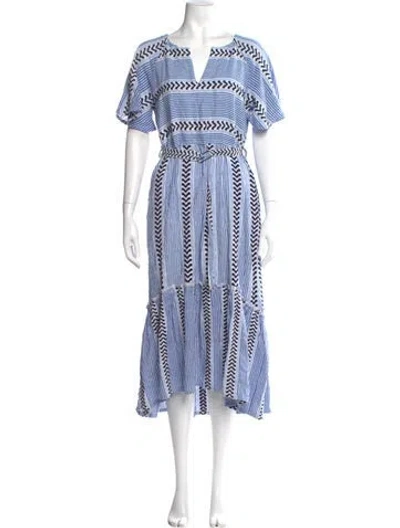 Pre-owned Lemlem Striped Long Dress In Blue