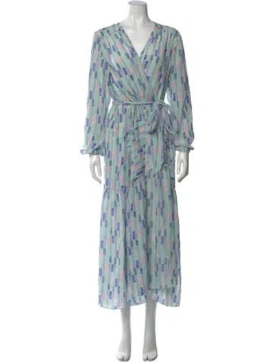 Pre-owned Lemlem Striped Long Dress In Blue
