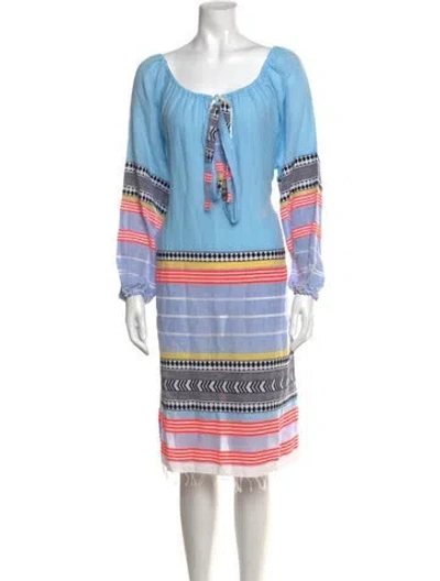 Pre-owned Lemlem Striped Long Dress In Blue