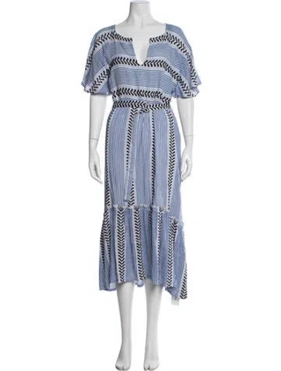 Pre-owned Lemlem Striped Long Dress In Blue