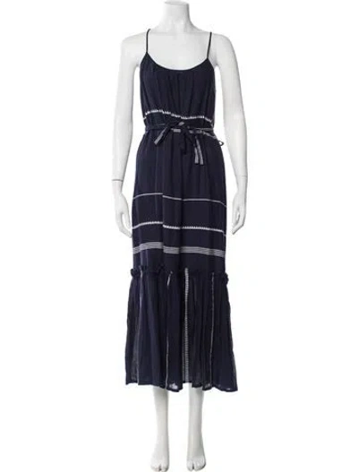 Pre-owned Lemlem Striped Long Dress In Blue