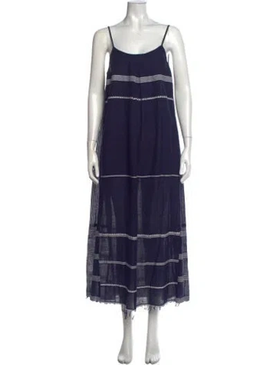 Pre-owned Lemlem Striped Long Dress In Blue