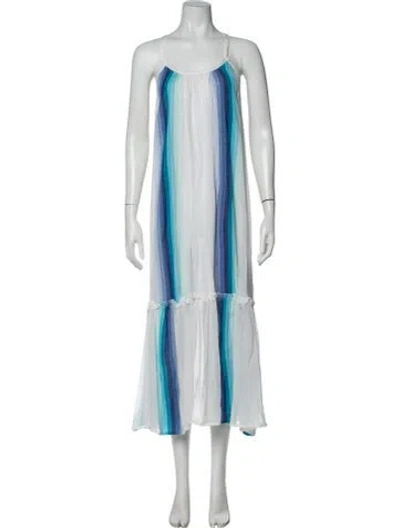 Pre-owned Lemlem Striped Long Dress In Blue