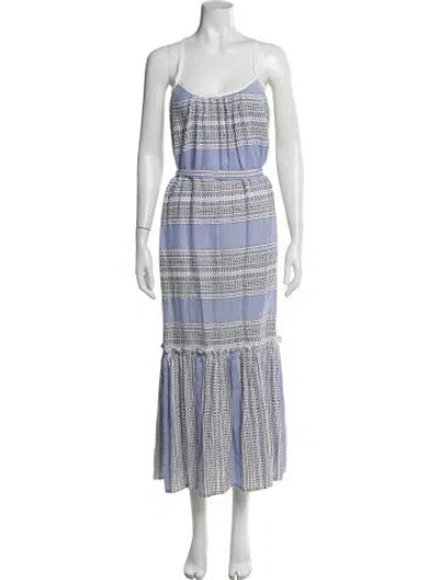 Pre-owned Lemlem Striped Long Dress In Blue