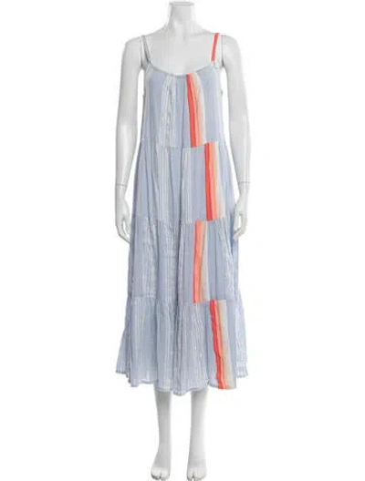 Pre-owned Lemlem Striped Long Dress In Blue