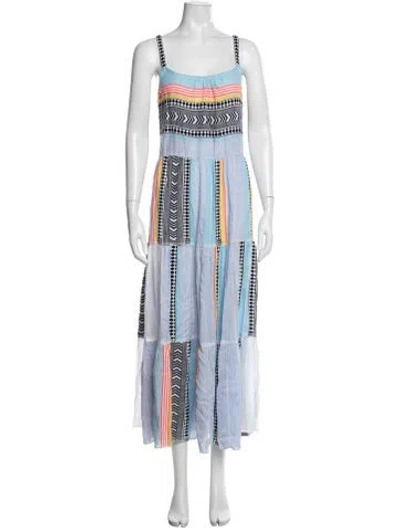 Pre-owned Lemlem Striped Long Dress In Blue
