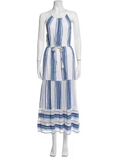Pre-owned Lemlem Striped Long Dress In Blue