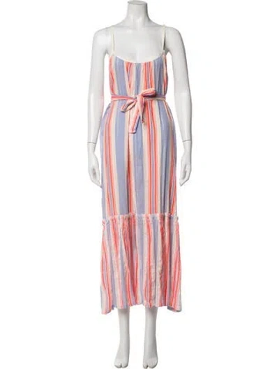 Pre-owned Lemlem Striped Long Dress In Blue/orange