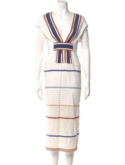 Pre-owned Lemlem Striped Long Dress In Neutral
