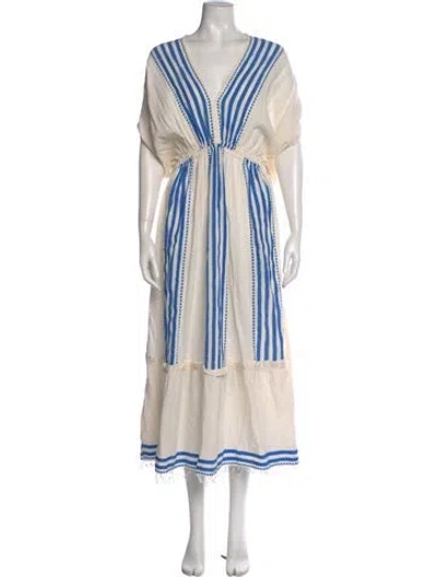 Pre-owned Lemlem Striped Long Dress In Neutral