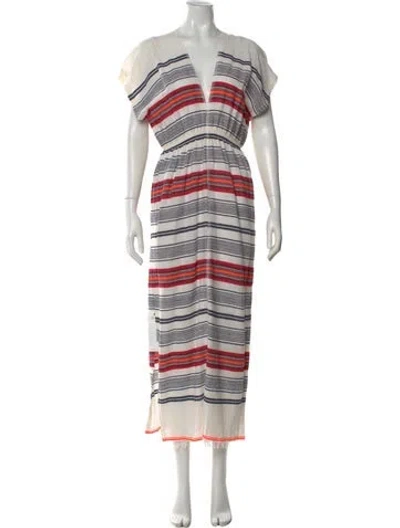 Pre-owned Lemlem Striped Long Dress In Neutral