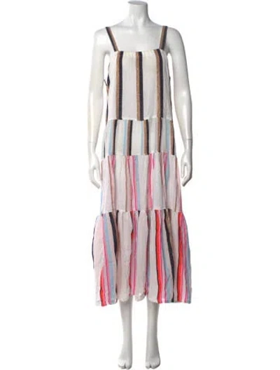 Pre-owned Lemlem Striped Long Dress In Neutral