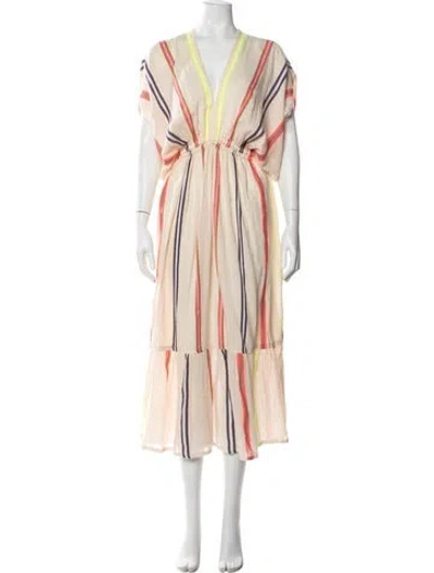Pre-owned Lemlem Striped Long Dress In Neutrals