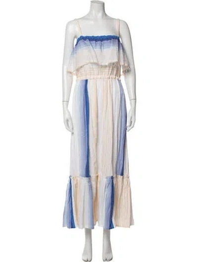 Pre-owned Lemlem Striped Long Dress In Neutrals